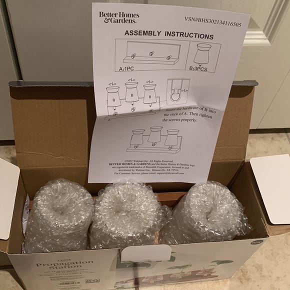 Better Homes & Gardens Three Beaker Plant Propagation Station 3 Glass vases New - Picture 4 of 6